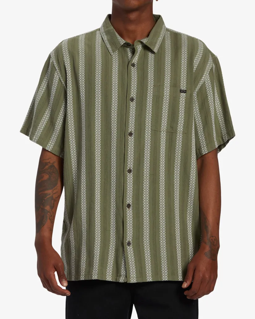 Billabong Sundays Jacquard Short Sleeve Shirt - Dark Olive sold by Sun Diego Boardshops product image thumbnail 3