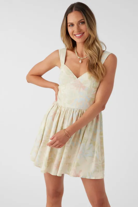 O'neill NYX VEDA TROPICAL DROP WAIST MINI DRESS - LINT sold by Sun Diego Boardshops
