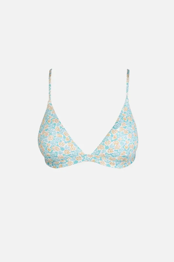 Rhythm Sunburst Floral Bralette Top - BLUE sold by Sun Diego Boardshops