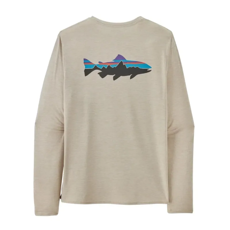 Patagonia Men's Long-Sleeved Capilene Cool Daily Graphic Shirt - Waters - FITZ ROY TROUT: PUMICE X-DYE sold by Sun Diego Boardshops