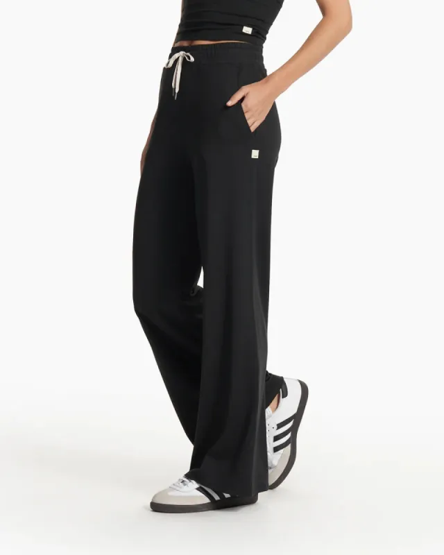 Vuori Pan Halo Essential Wide Leg - Black Heather sold by Sun Diego Boardshops