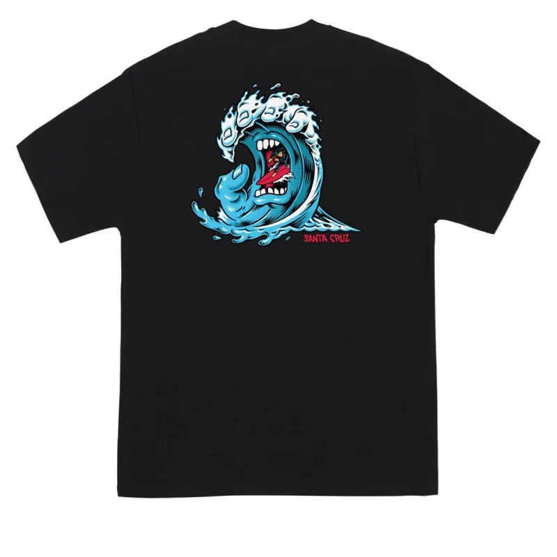 Santa Cruz Screaming Wave T-Shirt - Black sold by Sun Diego Boardshops