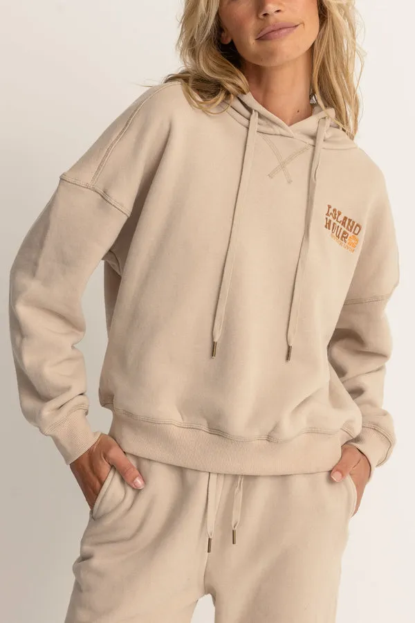 Rhythm Island Hour Hooded Fleece - ECRU sold by Sun Diego Boardshops
