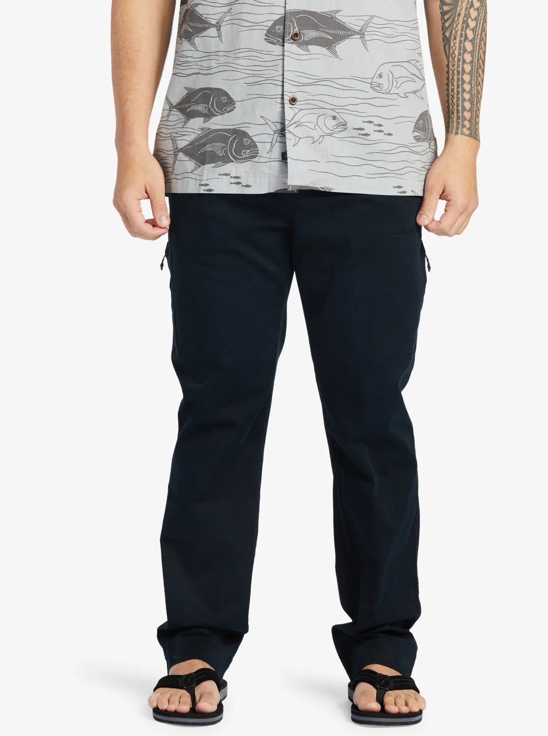 Quiksilver Waterman After Surf Elastic Waist Pants - Black sold by Sun Diego Boardshops product image thumbnail 3