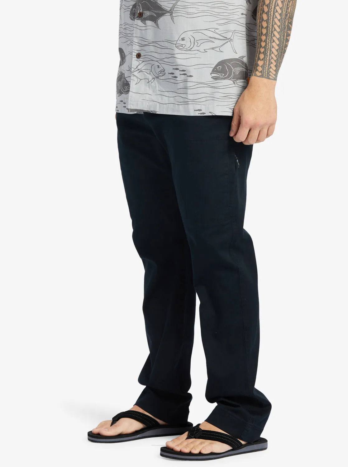 Quiksilver Waterman After Surf Elastic Waist Pants - Black sold by Sun Diego Boardshops product image thumbnail 4