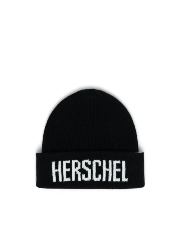 Herschel Supply Co. Polson Knit Logo Beanie - Black sold by Sun Diego Boardshops