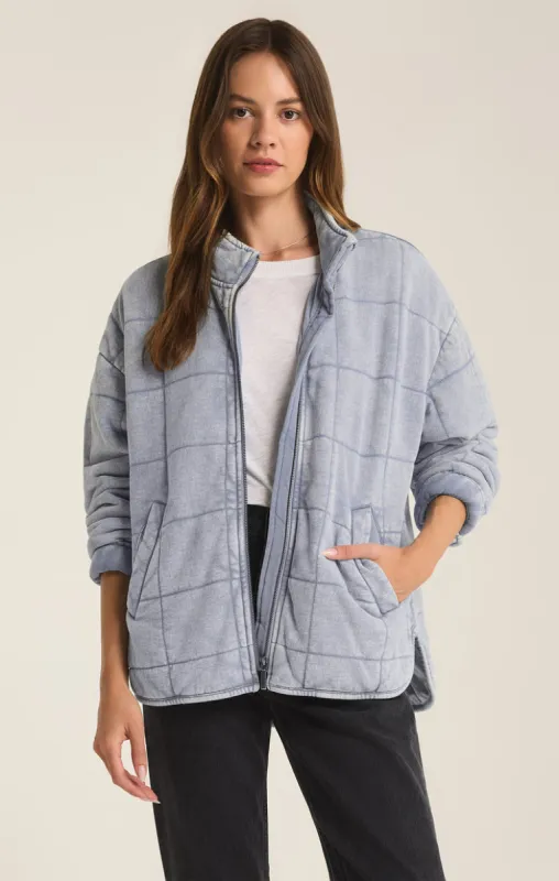 Z-Supply Bonfire Knit Denim Jacket - WASHED INDIGO sold by Sun Diego Boardshops