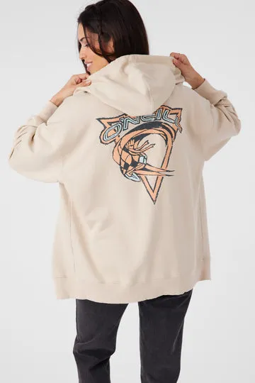 O'Neill BYRON HOODED OVERSIZED FIT ZIP FLEECE JACKET - CEMENT sold by Sun Diego Boardshops