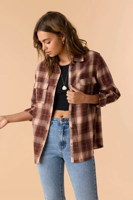 O'Neill BROOKS FLANNEL OVERSIZED FIT SHIRT - SIERRA sold by Sun Diego Boardshops