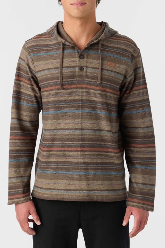 O'Neill BAVARO STRIPE PONCHO PULLOVER FLEECE - CHOCOLATE CHIP sold by Sun Diego Boardshops
