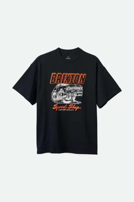 Brixton Smokey Heavyweight Relaxed T-Shirt - BLACK CLASSIC WASH sold by Sun Diego Boardshops