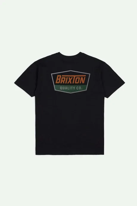 Brixton Regal S/S Standard T-Shirt - BLACK/RUST sold by Sun Diego Boardshops