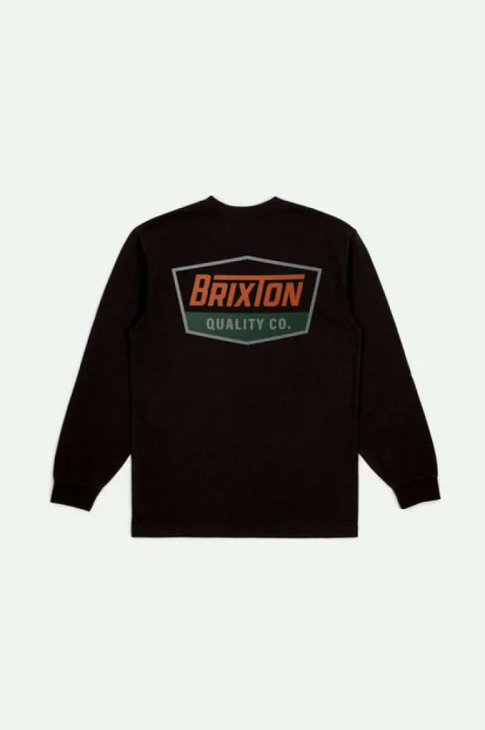 Brixton Regal L/S Standard T-Shirt - BLACK/RUST sold by Sun Diego Boardshops