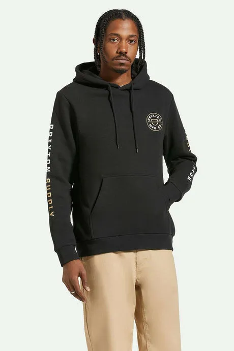 Brixton Crest Hoodie - BLACK/SAND/WHITE sold by Sun Diego Boardshops product image thumbnail 2