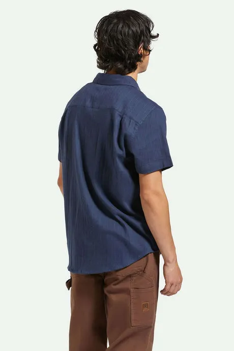 Brixton Charter Stripe S/S Woven Shirt - WASHED NAVY/BLACK sold by Sun Diego Boardshops product image thumbnail 3
