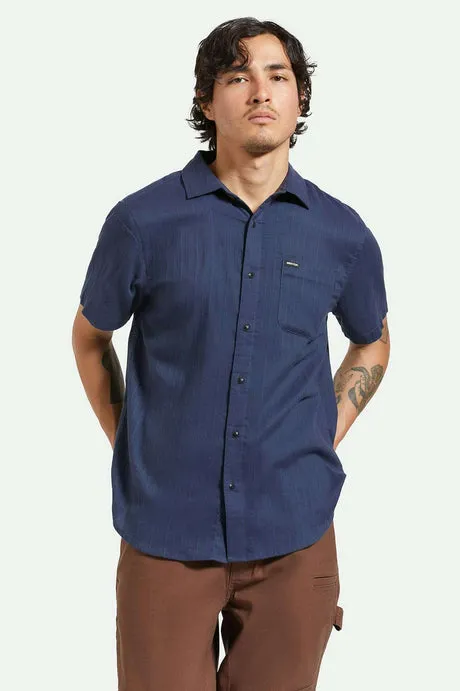 Brixton Charter Stripe S/S Woven Shirt - WASHED NAVY/BLACK sold by Sun Diego Boardshops product image thumbnail 2