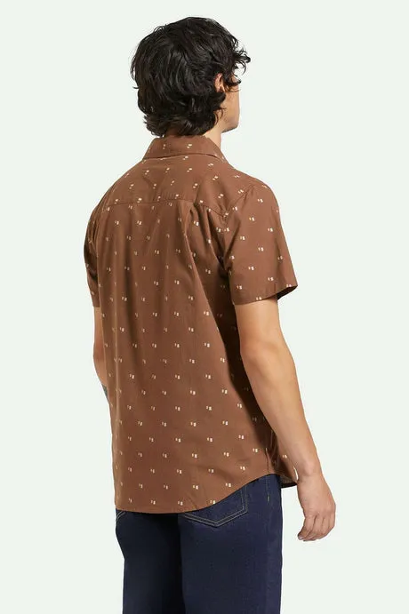 Brixton Charter Print S/S Woven Shirt - PINECONE BROWN/TIPPING SQUARE sold by Sun Diego Boardshops product image thumbnail 2