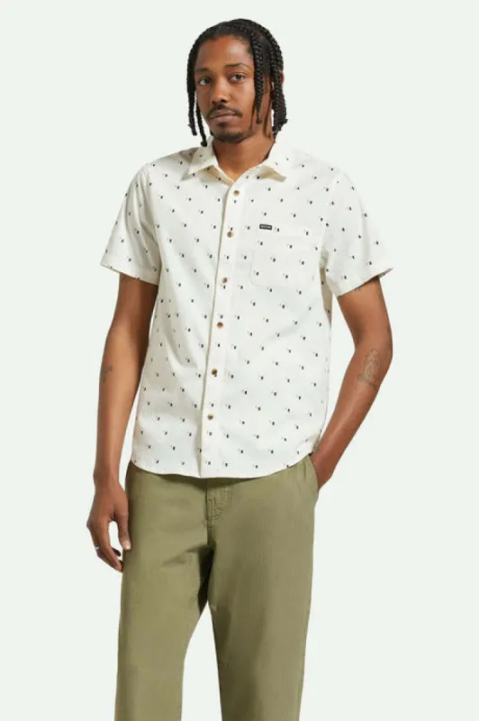 Brixton Charter Print S/S Woven Shirt - OFF WHITE/TIPPING SQUARE sold by Sun Diego Boardshops