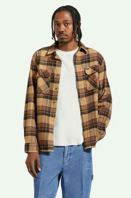 Brixton Bowery L/S Flannel - TIGERS EYE/PINECONE BROWN/WASHED BLACK sold by Sun Diego Boardshops product image thumbnail 2