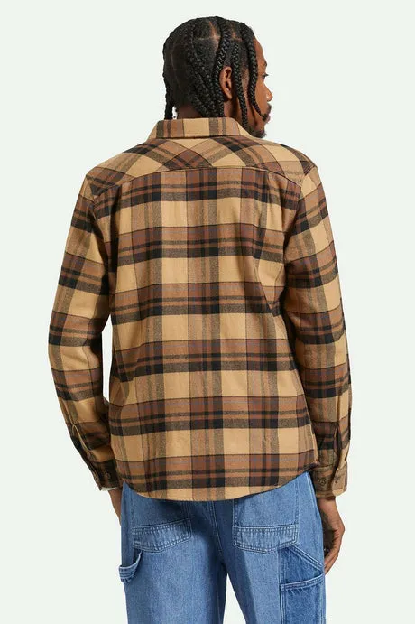 Brixton Bowery L/S Flannel - TIGERS EYE/PINECONE BROWN/WASHED BLACK sold by Sun Diego Boardshops product image thumbnail 3