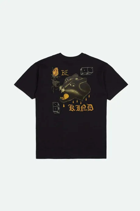 Brixton Be Kind S/S Standard T-Shirt - BLACK sold by Sun Diego Boardshops