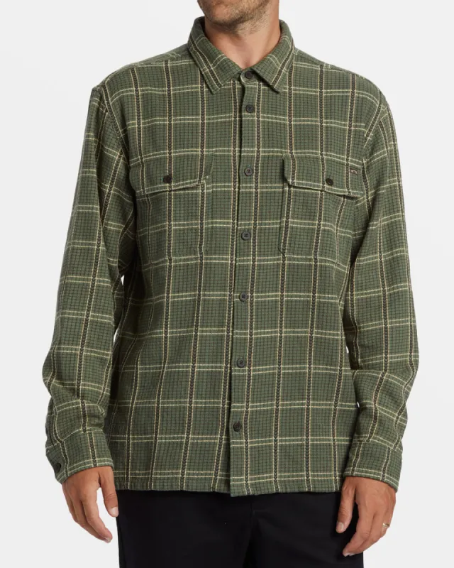 Billabong Offshore Jacquard Flannel Long Sleeve Shirt - FERN sold by Sun Diego Boardshops