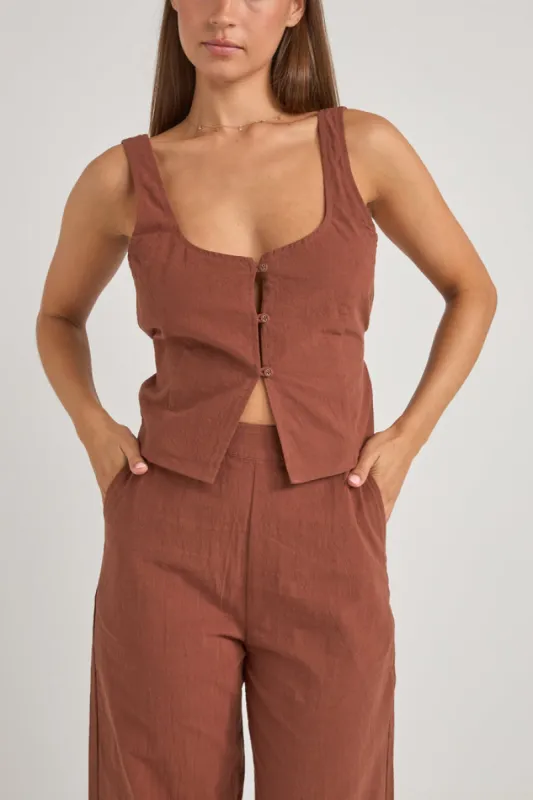 Rhythm Maya Top - COFFEE sold by Sun Diego Boardshops