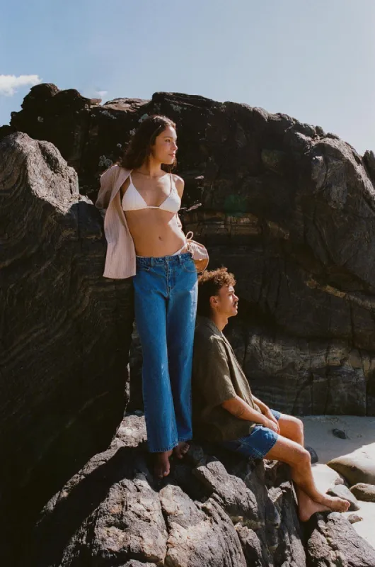 Rhythm Lula Low Rise Pant - SEA BLUE sold by Sun Diego Boardshops