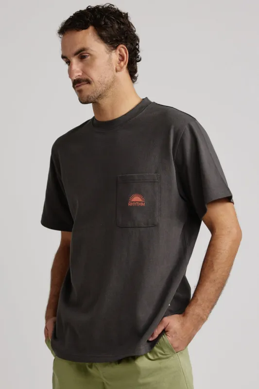 Rhythm Heavy Vintage Pocket Emblem Ss T Shirt - CHARCOAL made by Rhythm.