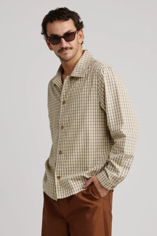 Rhythm Apres Check Ls Shirt - SAND sold by Sun Diego Boardshops