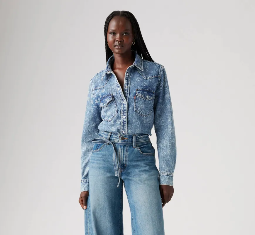 Levi's Ultimate Western Denim Shirt - EMME PATCHWORK BANDANA INDIGO sold by Sun Diego Boardshops