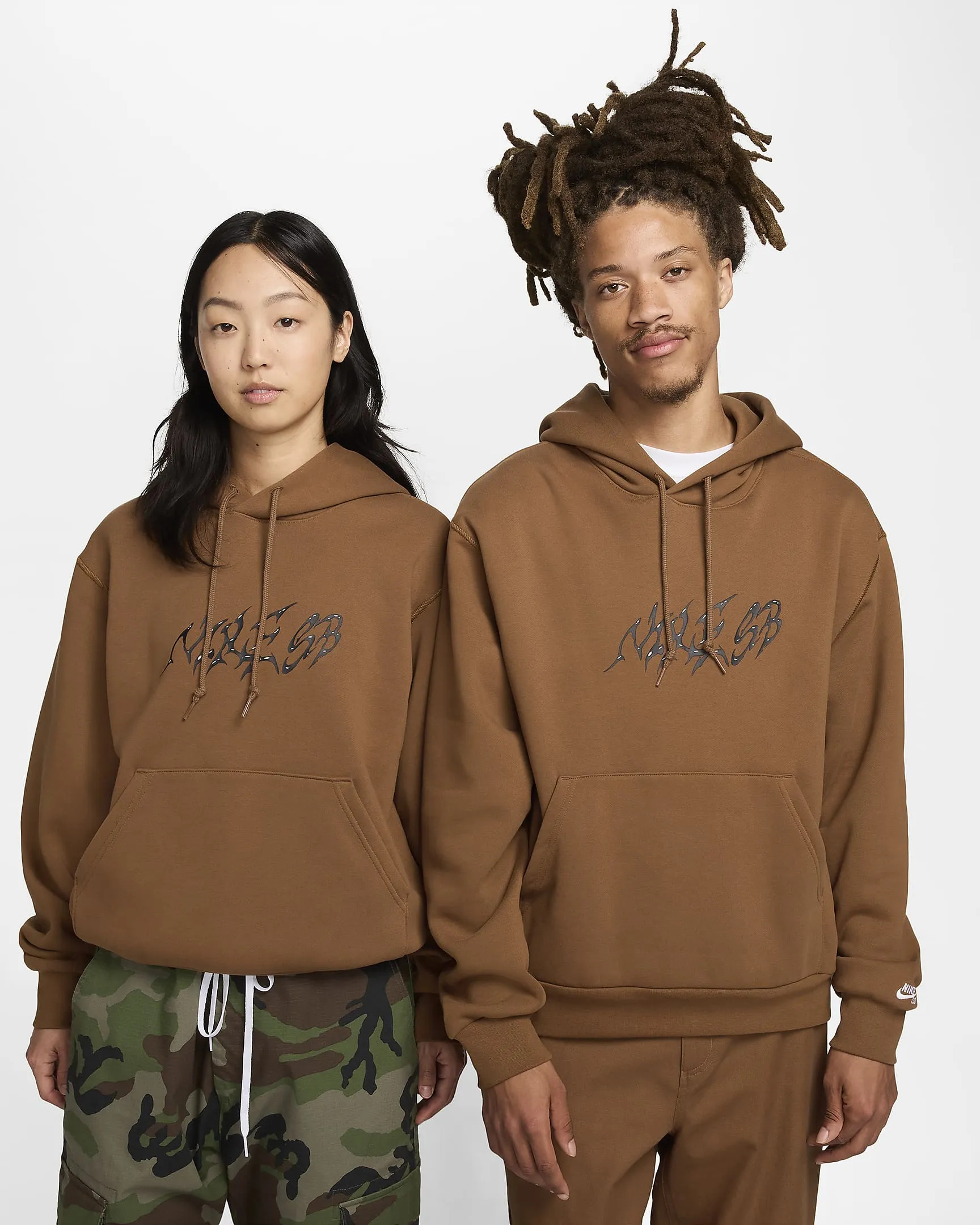 Nike Fleece Pullover Skate Hoodie - LT BRITISH TAN/WHITE sold by Sun Diego Boardshops product image thumbnail 3