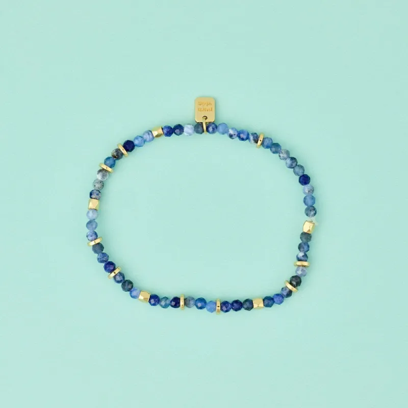 Pura Vida Bracelets Surfrider Sea Stone Stretch Bracelet - GOLD sold by Sun Diego Boardshops