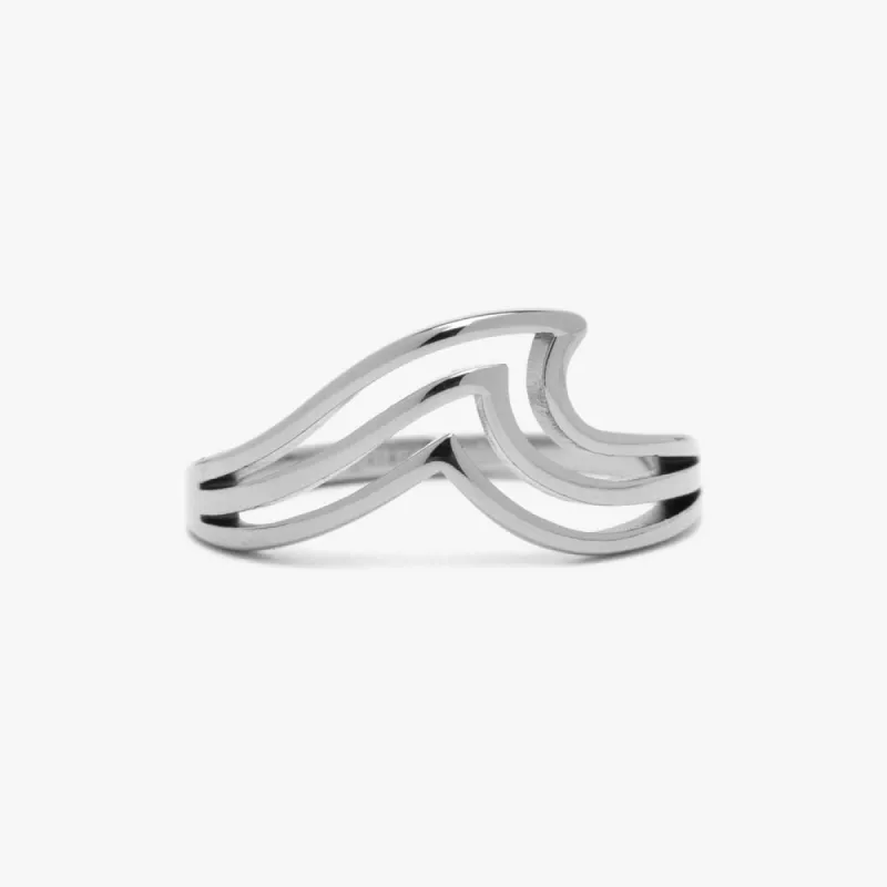 Pura Vida Bracelets Surfrider Triple Wave Ring - SILVER sold by Sun Diego Boardshops