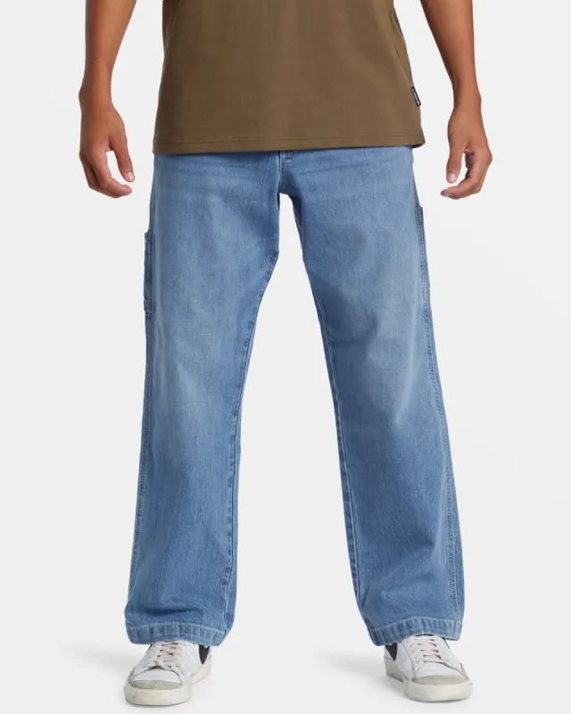 Quiksilver Carpenter Stretch Denim Pants - STONE WASH sold by Sun Diego Boardshops