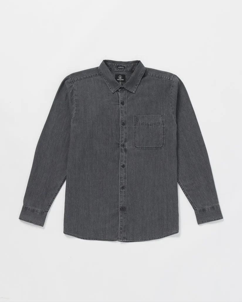 Volcom Date Knight Long Sleeve Shirt - STEALTH sold by Sun Diego Boardshops