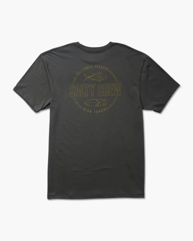 Salty Crew Outlined S/S Premium Tee - CHARCOAL sold by Sun Diego Boardshops