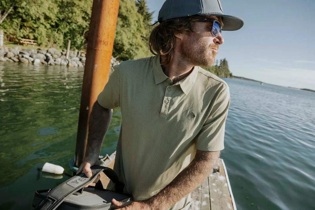 ROARK Bless Up Breathable Stretch Polo Shirt - DUSTY GREEN sold by Sun Diego Boardshops