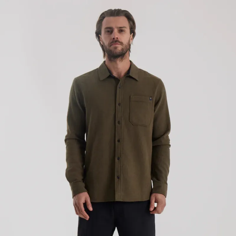 ROARK Crossroads Long Sleeve Flannel - DARK MILITARY sold by Sun Diego Boardshops