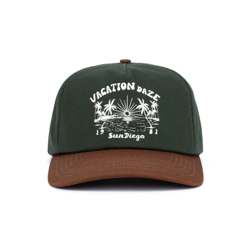 SunDiego VACATION DAZE Snapback - GREEN/BROWN sold by Sun Diego Boardshops