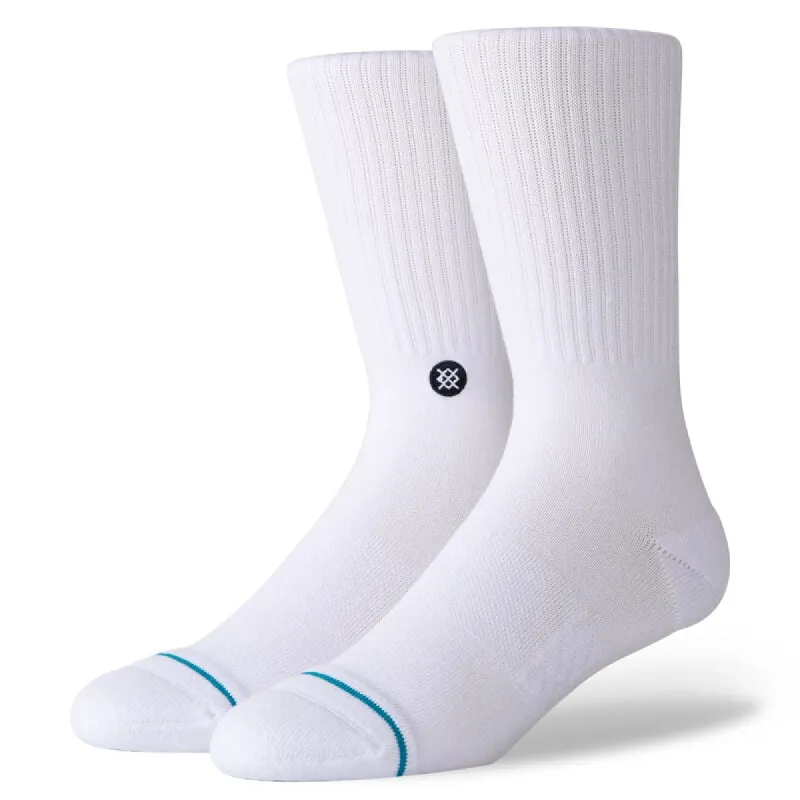 Stance Icon Crew Socks - White/Black sold by Sun Diego Boardshops
