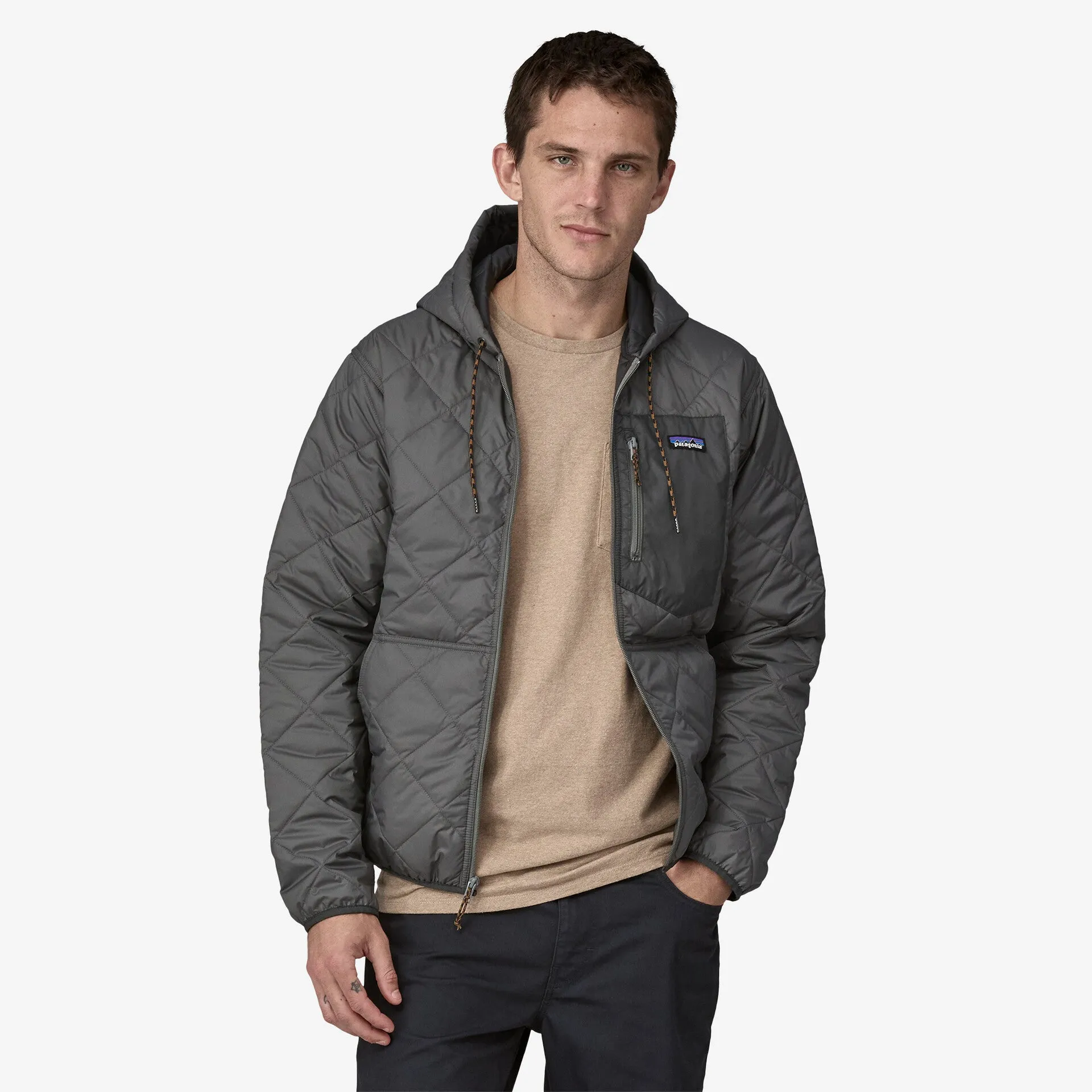 Patagonia Men's Diamond Quilted Bomber Hoody - NOBLE GREY sold by Sun Diego Boardshops