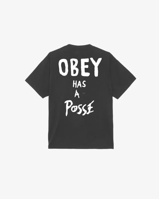 Obey OBEY HAS A POSSE HEAVYWEIGHT T-SHIRT - VINTAGE BLACK sold by Sun Diego Boardshops