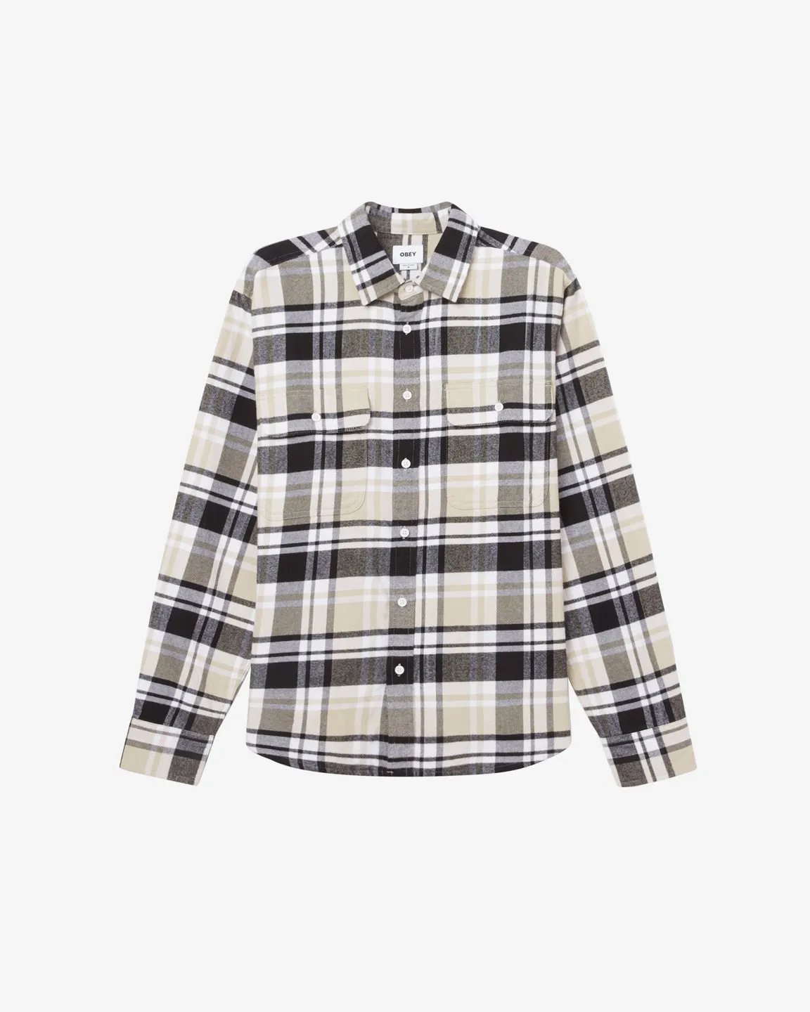 Obey HARDWORK DILLON SHIRT - SILVER GREY MULTI sold by Sun Diego Boardshops