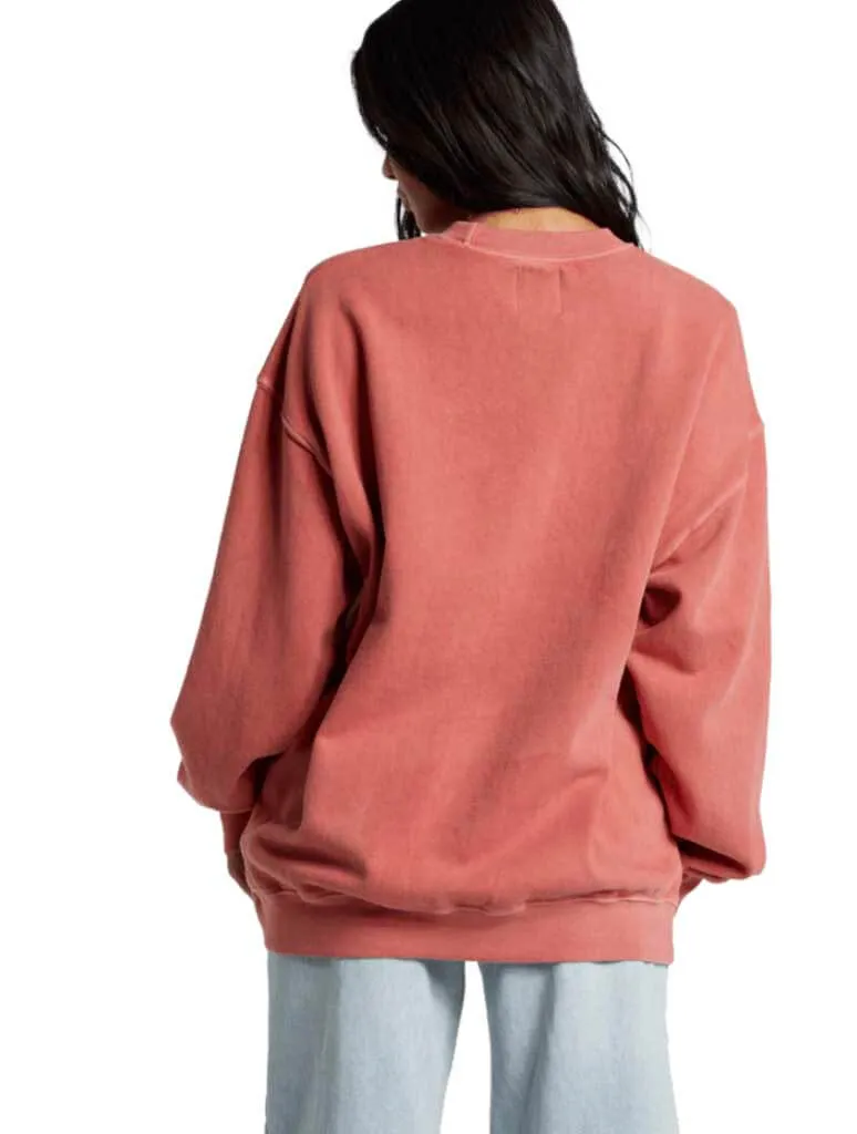 Billabong Ride In Oversized Crewneck Sweatshirt - RED CLAY sold by Sun Diego Boardshops product image thumbnail 3