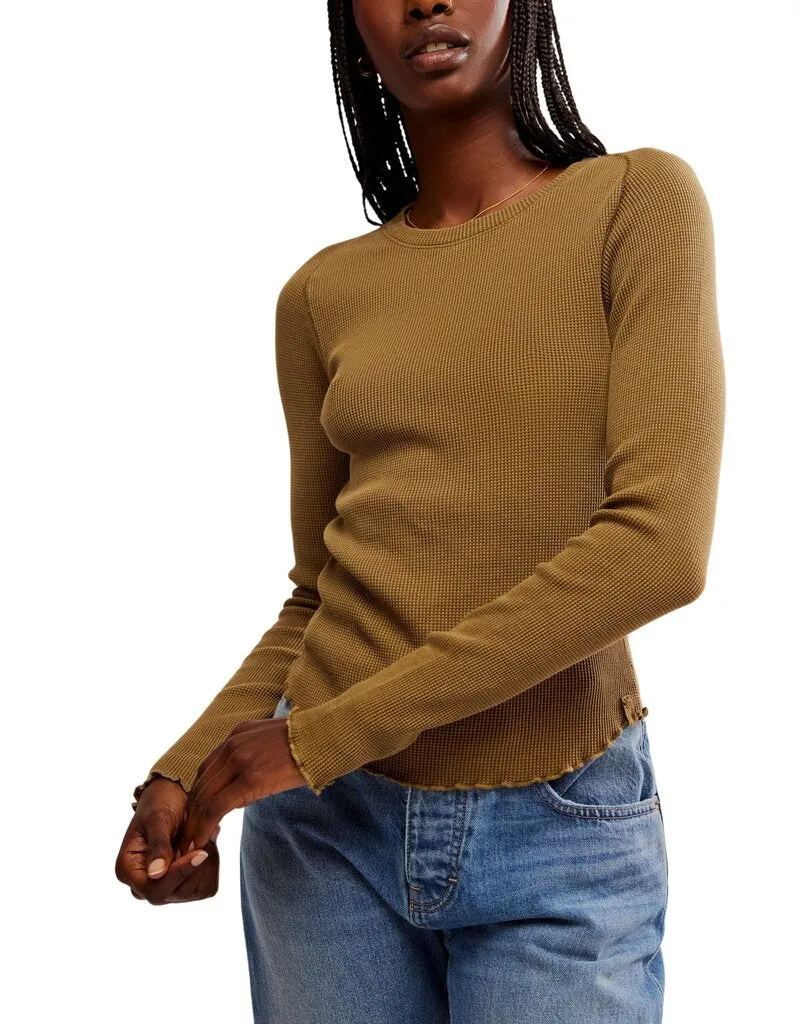 Free People We The Free Easy Does It Tee - MILITARY OLIVE sold by Sun Diego Boardshops