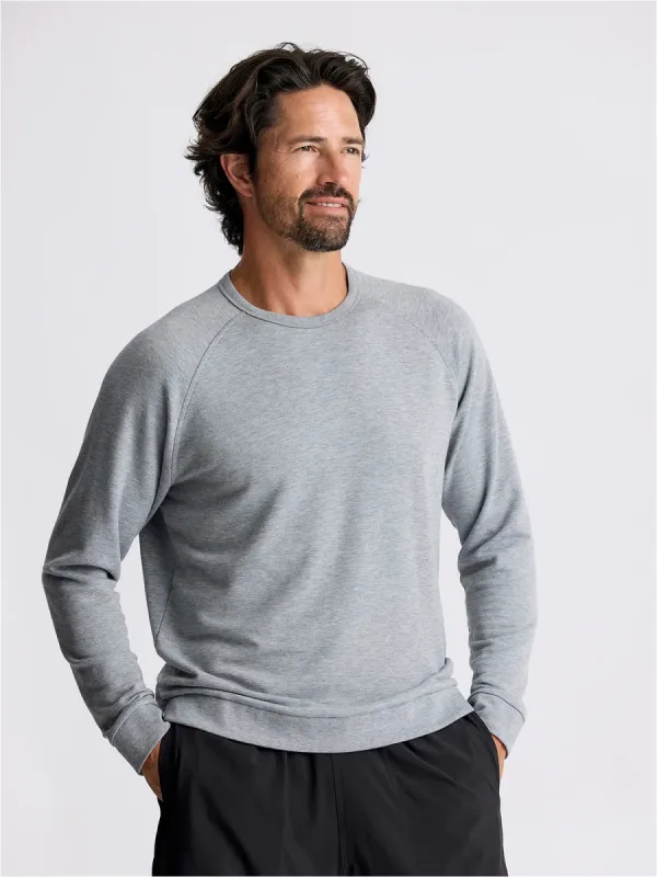 Free Fly Men's Bamboo Lightweight Fleece Crew - HEATHER GREY sold by Sun Diego Boardshops