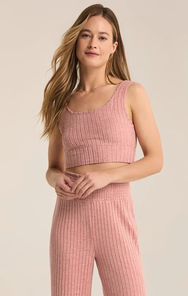 Z-Supply Zoe Silky Rib Tank Bra - ROSEBUD sold by Sun Diego Boardshops