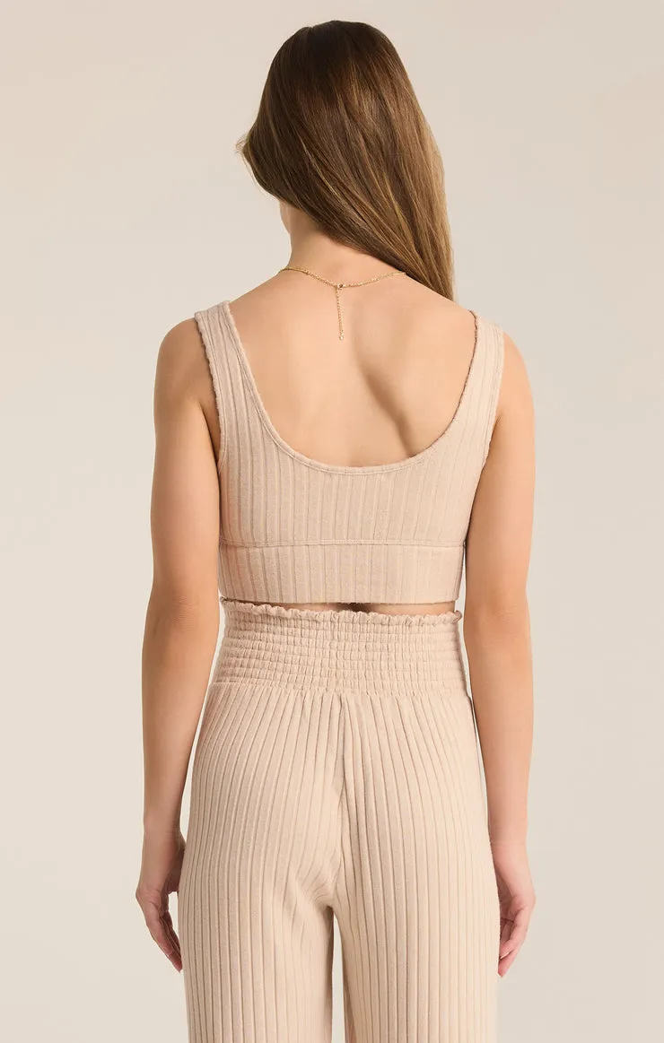 Z-Supply Zoe Silky Rib Tank Bra - LIGHT OATMEAL HEATHER sold by Sun Diego Boardshops product image thumbnail 2