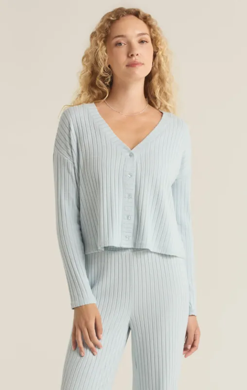 Z-Supply Mara Long Sleeve Cardigan Top - SNOWFLAKE sold by Sun Diego Boardshops